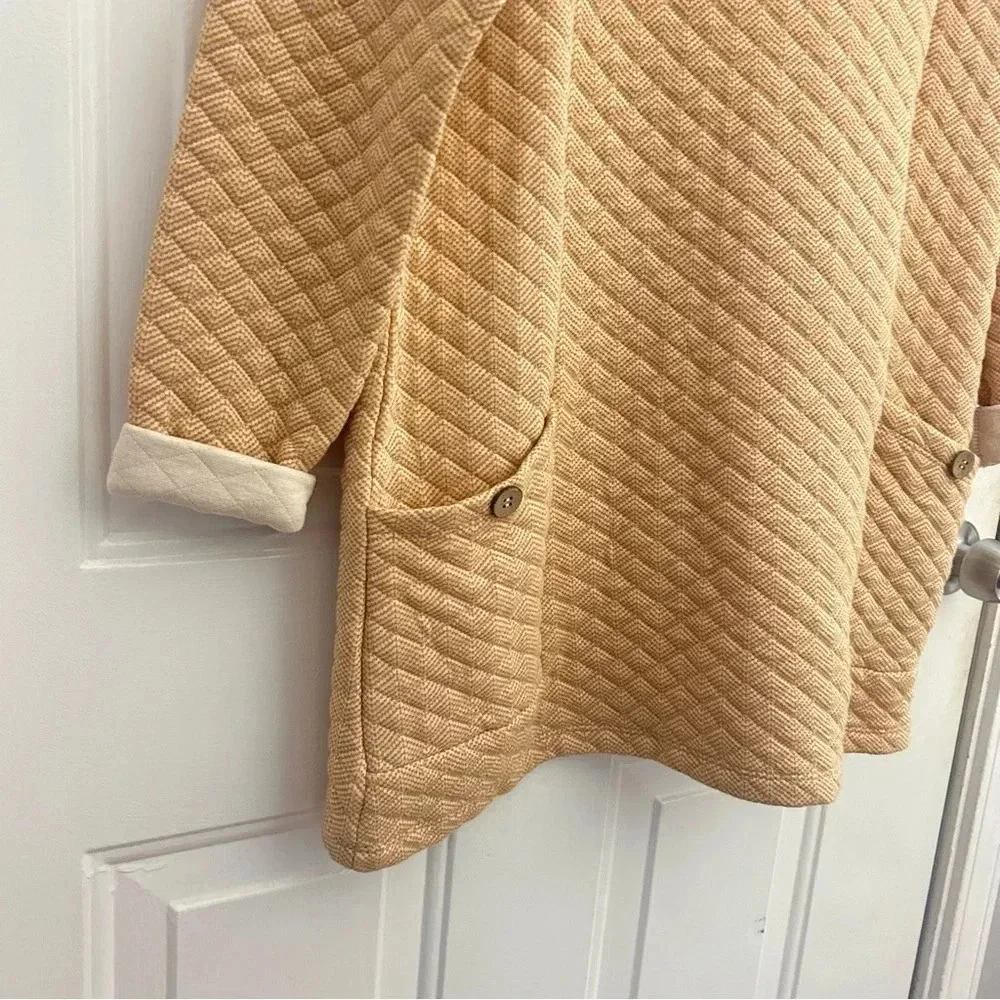 Soft Surroundings • Orange Quilted Sweater Cowl Neck Tunic Sz Medium - Picture 5 of 9